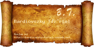 Bardiovszky Törtel névjegykártya